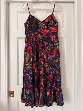 JCrew Drapey dress in Ratti paisley floral, Emerald Multi, size 8